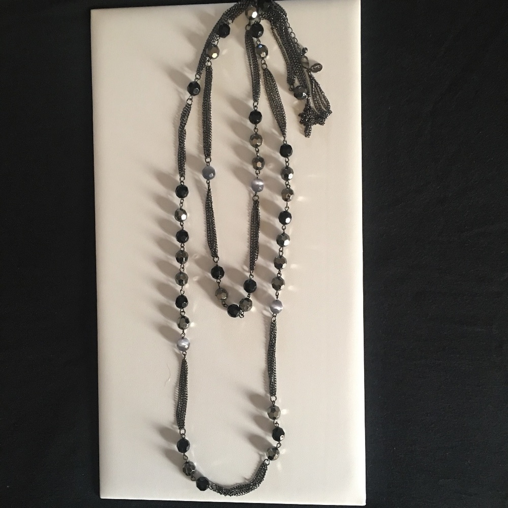 HP:Express Gunmetal Double Strand Long Necklace